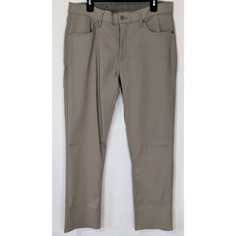 Urban Star Men's Relaxed Fit Stretch Khaki Pants 36x30 Tan Chino